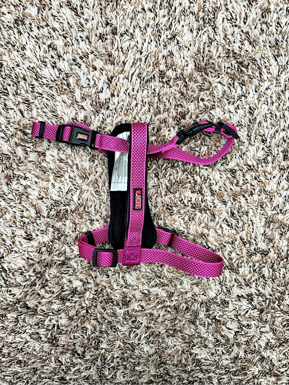 KONG Comfort Padded Chest Plate Dog Harness in Pink & Black